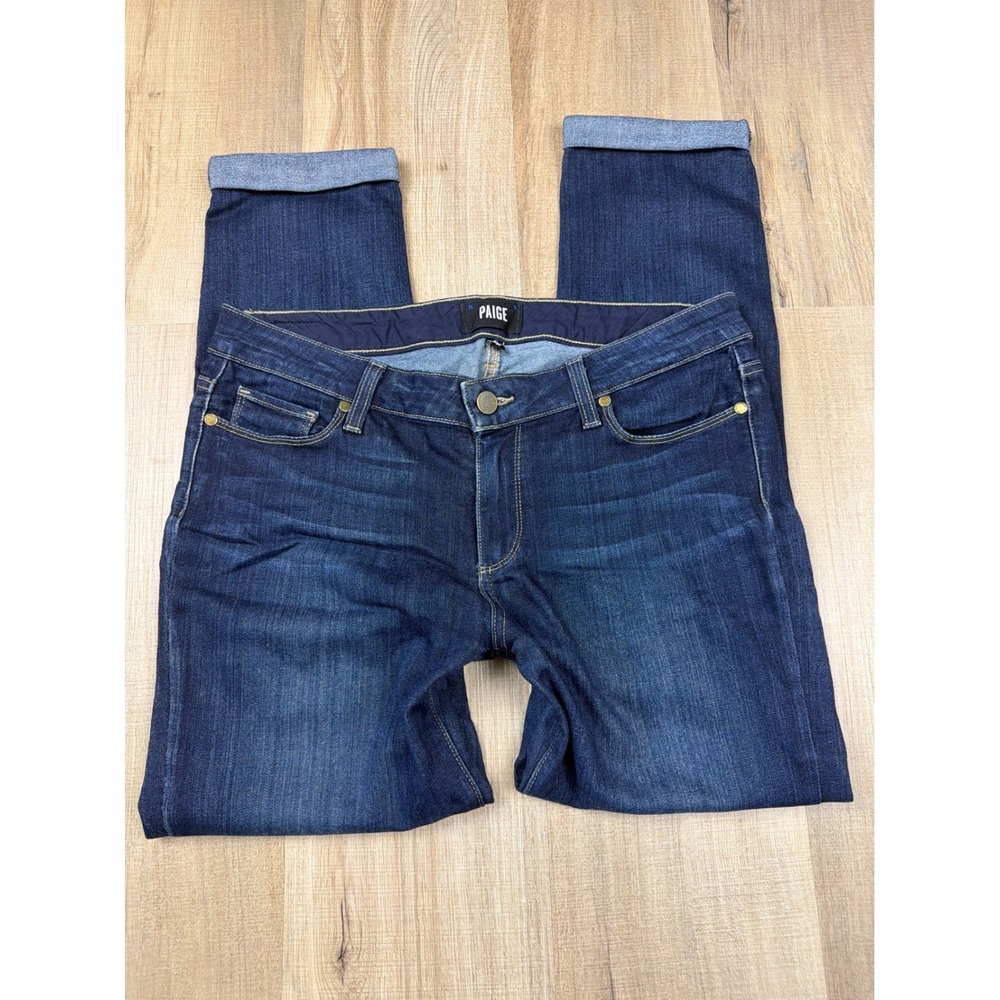 Paige Skyline Crop Jeans Womens 30 Dark Wash Indigo Mid‎ Rise Skinny Denim USA